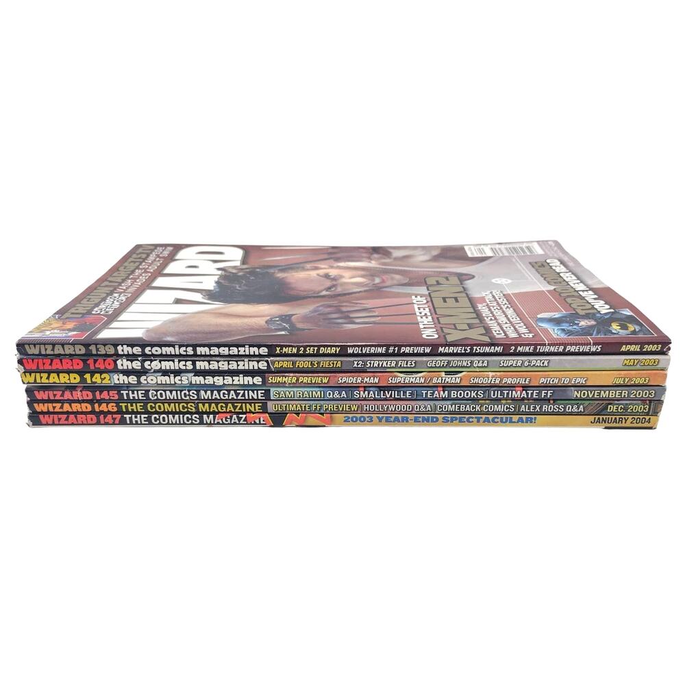 Lot of 6 Wizard Comics Magazines 139 140 142 145 146 147 2003 2004 Wolverine